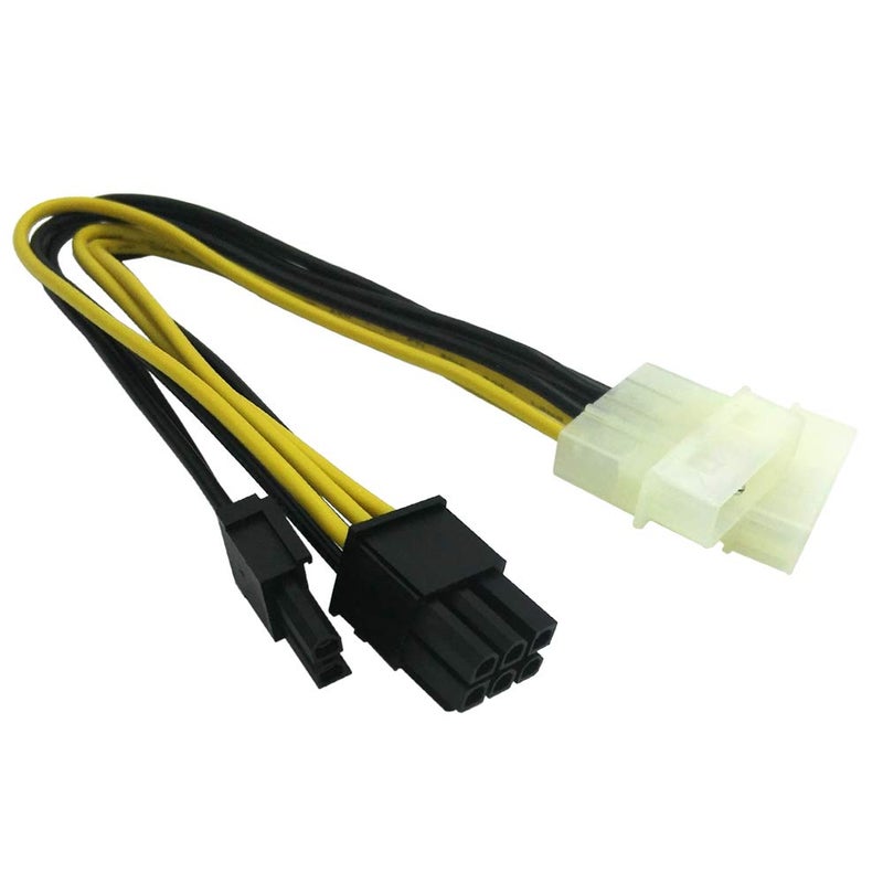 COMeap (3-Pack Molex to 6 Pin 8 Pin GPU Power Adapter, 8 Pin (6+2) Male PCI Express to 2X Molex PCIe Power Adapter Cable 9-inch(23cm) - Image 1